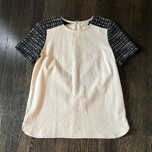 Tweed Sleeve J. Crew Factory Top
